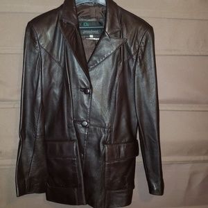 Dark brown leather jacket